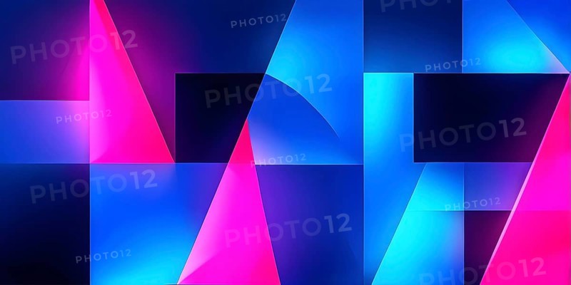 Abstract minimalist illustration theme in vibrant neon color accents symbolizing fun and ease, AI generated
