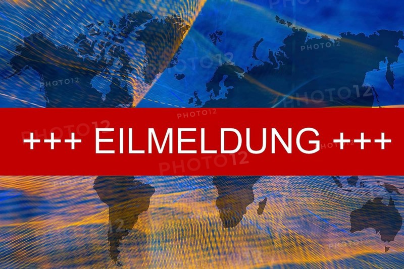 Symbolic image: The word breaking news on an abstract background