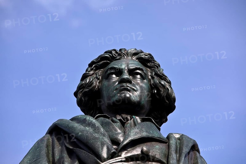 The Beethoven Monument commemorates the famous composer Ludwig van Beethoven on Münsterplatz, Bonn, North Rhine-Westphalia, Germany, Europe