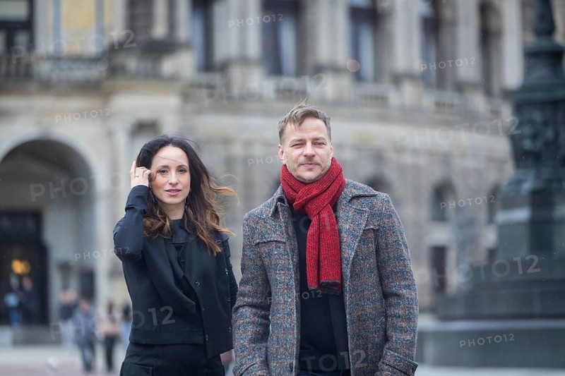Stephanie Stumph and Tom Wlaschiha - Press event for the moderation of the SemperOperaball 2024, Dresden, Saxony, Germany, Europe