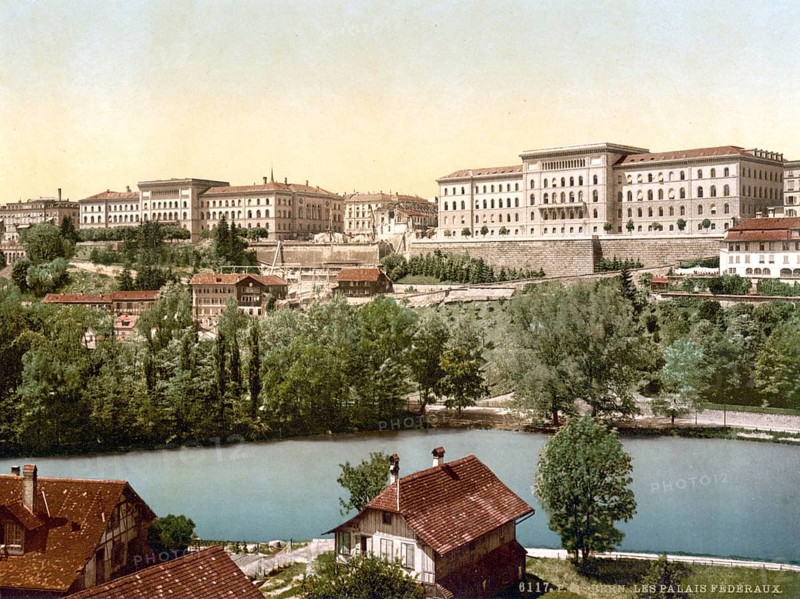 Rathaus, Bern, Switzerland, Historic, digitally restored reproduction from a 19th century original, Record date not stated, Town hall, Berne, Switzerland, Historic, digitally restored reproduction from a 19th century original, Record date not stated, Europe