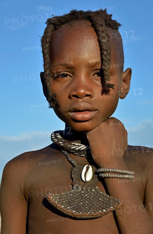 Himba girl, portrait, Omohanja, Kaokoland, Kunene, Namibia, Africa