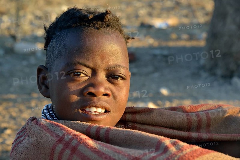 Young shepherdess from the Himba people, Ombombo, Kaokoland, Kunene, Namibia, Africa