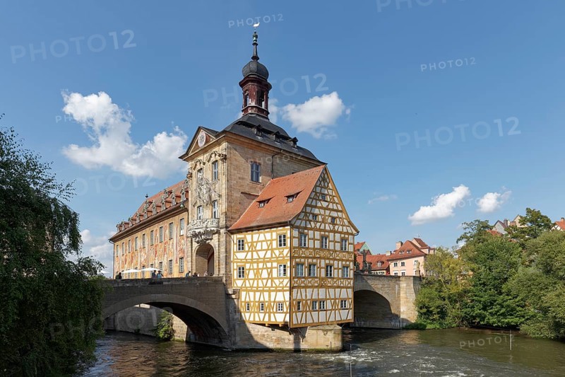 Historic Town Hall on the Regnitz, Bridge Town Hall, Bamberg, Upper Franconia, Bavaria, Germany, Europe