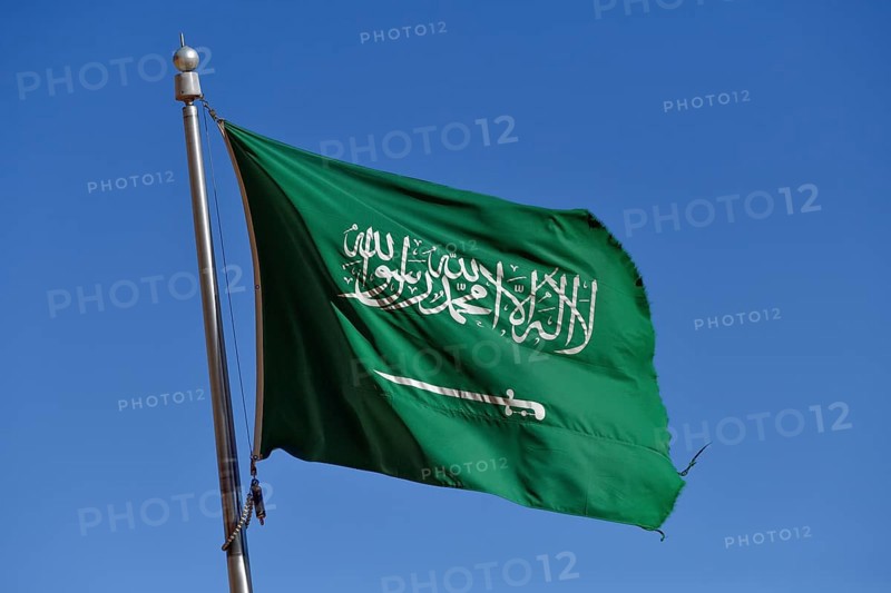 Saudi National Flag, AlUla, Medina Province, Saudi Arabia, Arabian Peninsula, Asia