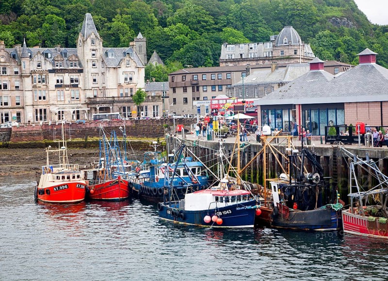 Trawlers fishing boats at quayside at Oban, Argyll and Bute, Scotland, UK