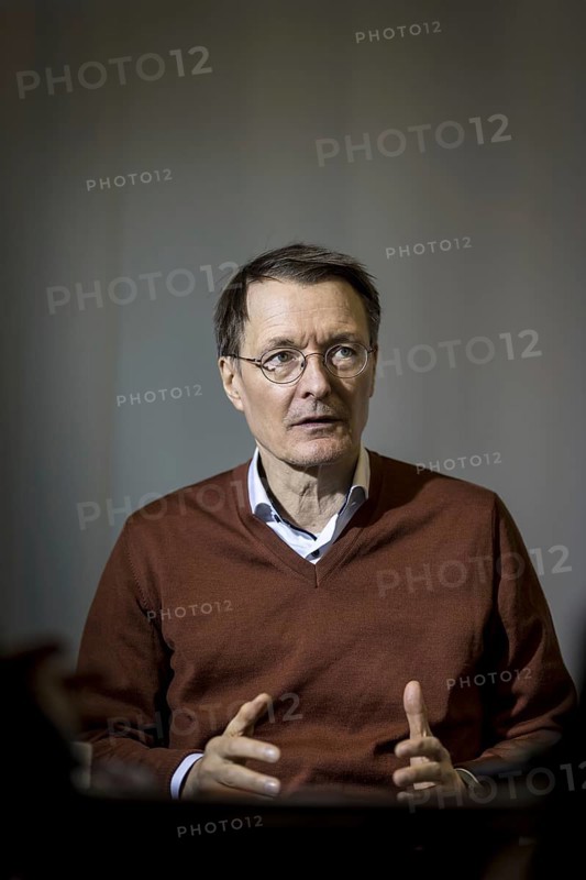 Karl Lauterbach (SPD), Federal Minister of Health, recorded during an interview at the Federal Ministry of Health