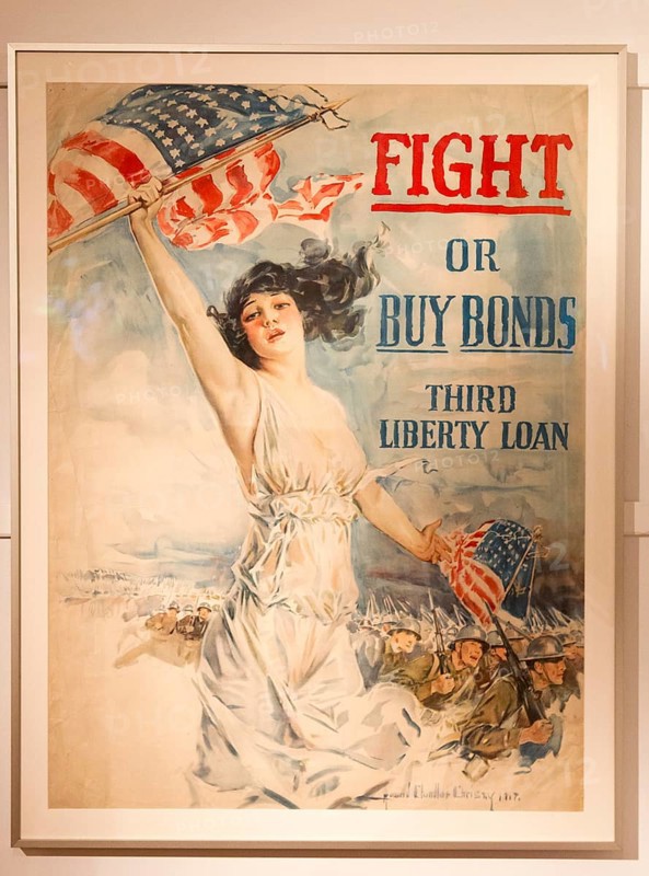 First world war USA American propaganda poster, 'Fight or Buy Bonds', Third Liberty Loan