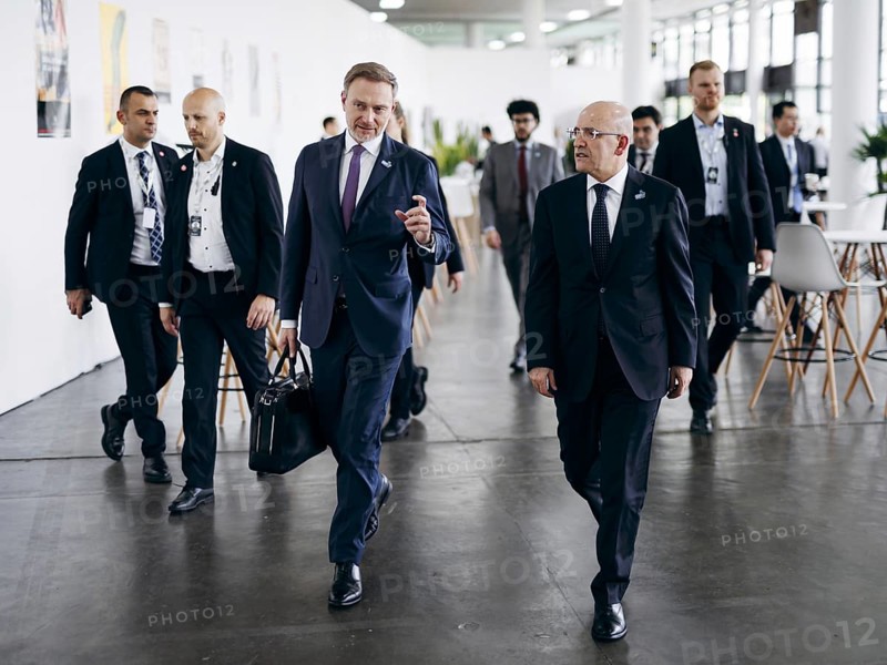 Christian Lindner (FDP), Federal Minister of Finance, meets Mehmet Simsek, Minister of Finance of Turkey for talks at the G20, G7 Finance Ministers and Central Bank Governors Meeting, in Sao Paulo, 28 February 2024. Photographed on behalf of the Federal Ministry of Finance (BMF)