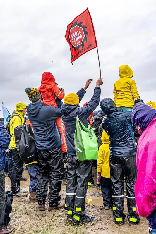 Demonstration against the demolition of the lignite village of Lützerath, from the village of Keyenberg the demonstrators marched to the edge of the Garzweiler open-cast mine and on to the rest of the village of Lützerah, Erkelenz, North Rhine-Westphalia, Germany, Europe