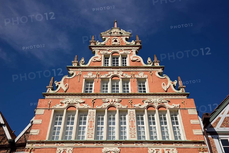 Europe, Germany, Lower Saxony, Stade, Hamburg Metropolitan Region, Hanseatic City, Hanseatic Harbour, Water West, Mayor Hintze House in the Weser Renaissance style, built in 1646, Hamburg, Hamburg, Federal Republic of Germany, Europe
