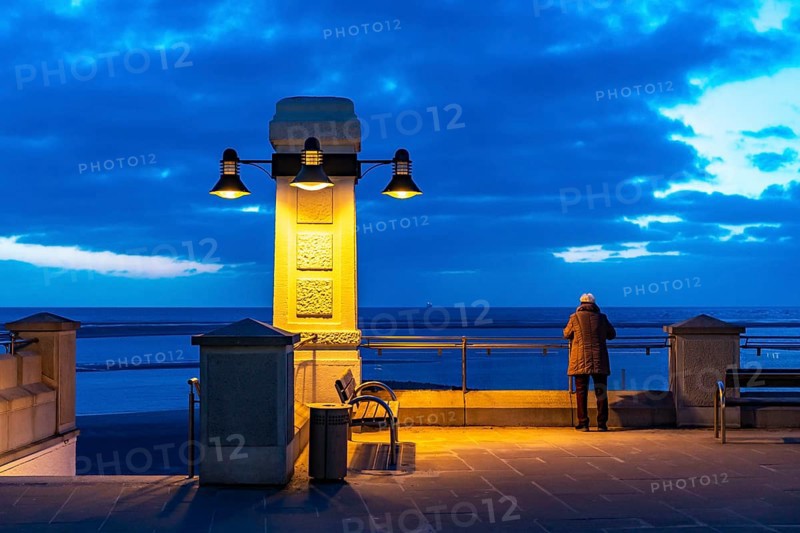 Beach promenade, west beach, beach walk, beach, island, East Frisia, winter, season, autumn, Lower Saxony, Germany, Europe