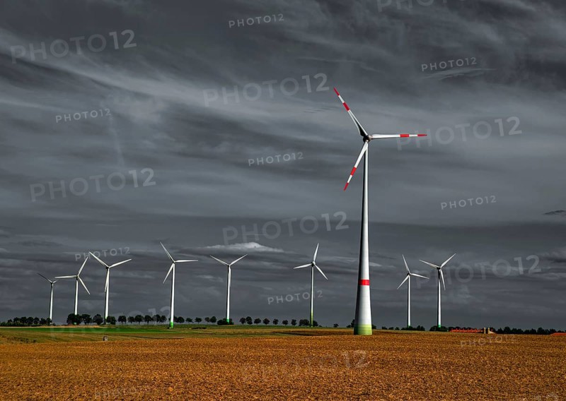 Wind turbines, wind power plant for energy generation, power generation, generation of sustainable and renewable energy near Waldheim, Saxony, Germany, Europe