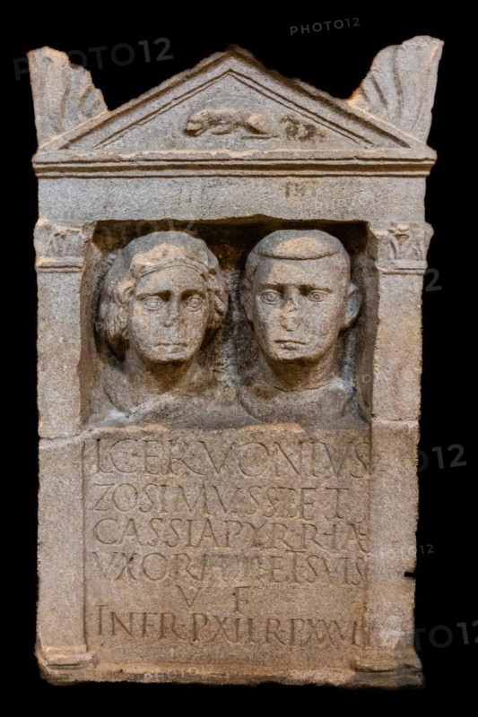 Burial stele from the 1st century, Museo Archeologico Concordiese with finds from the Roman period, medieval old town, Portogruaro, Veneto, Friuli, Italy, Portogruaro, Veneto, Italy, Europe