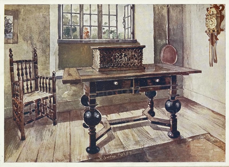 Furniture at the turn of the century 1900, An early Virginian colonist's parlour (1910, 1911), An early Virginian colonist's parlour (1910, 1911) .jpg