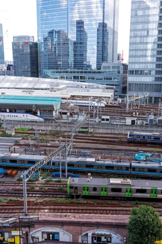 Shinkansen trains and regional trains at Tokyo Station in Tokyo, Japan, Asia