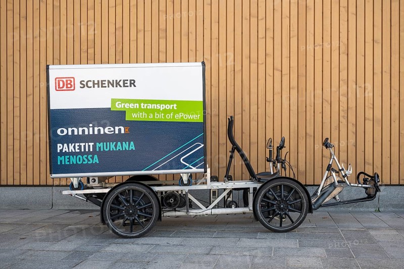 DB Schenker electric vehicle, Oodi Central Library and Cultural Centre, designed by ALA Architects, Helsinki, Finland, Europe