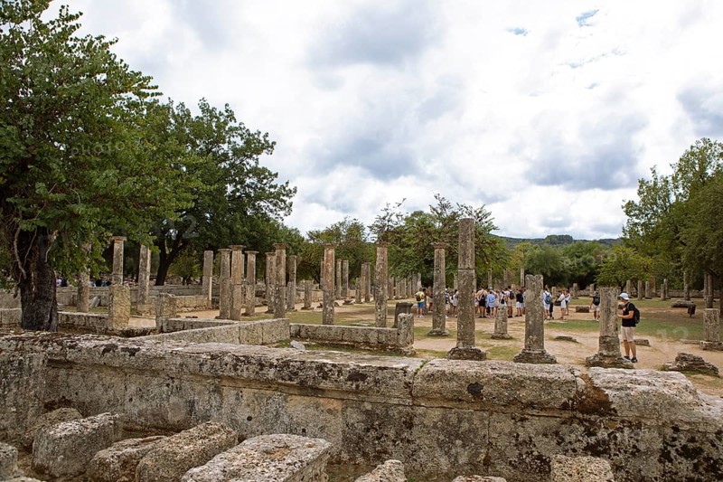 Ancient ruins of the archaeological site of Olympia, UNESCO World Heritage Site, Élis, Peloponnese, Greece, Europe