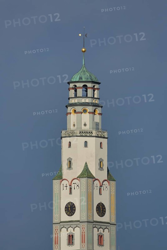 Mould tower built in 1478 and landmark, Lauingen, Donauried, Bavaria, Germany, Europe