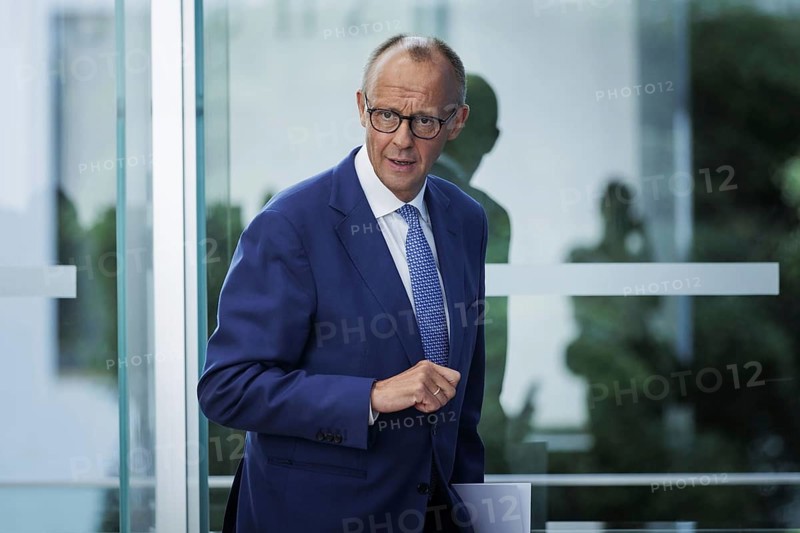 Friedrich Merz, CDU party chairman, at the Federal Press Conference on the consequences of Solingen. Berlin, 27.08.2024