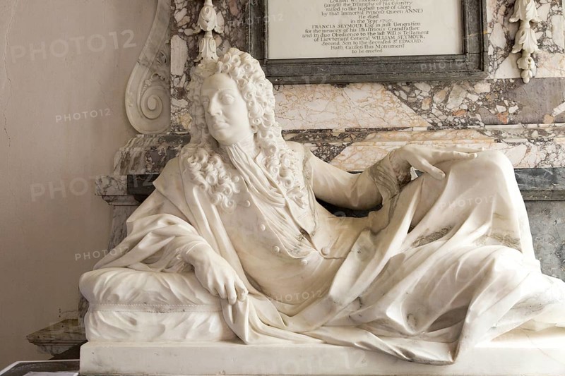 Village parish church of All Saints, Maiden Bradley, Somerset, England, UK, Edward Seymour memorial monument