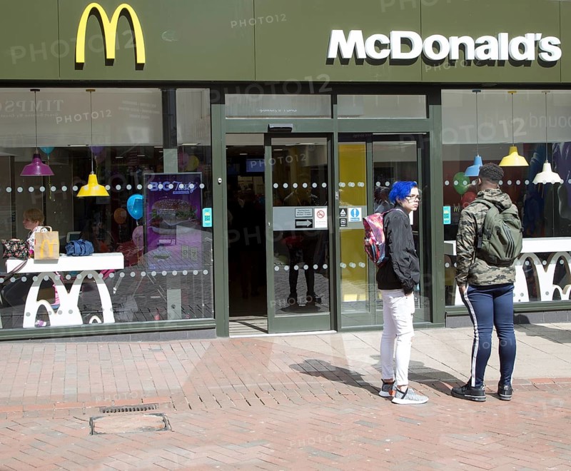 McDonald's fast food restaurant, Tavern Street, Ipswich, Suffolk, England, UK