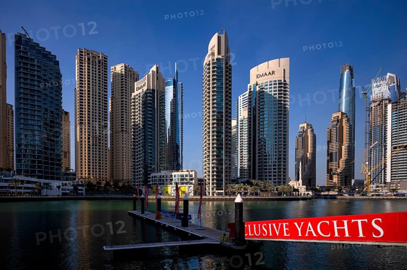Jetty Xclusive Yachts, Yacht Rental, Rental, Skyline, EMAAR Logo, Dubai Marina, Dubai, United Arab Emirates, VAR, Asia