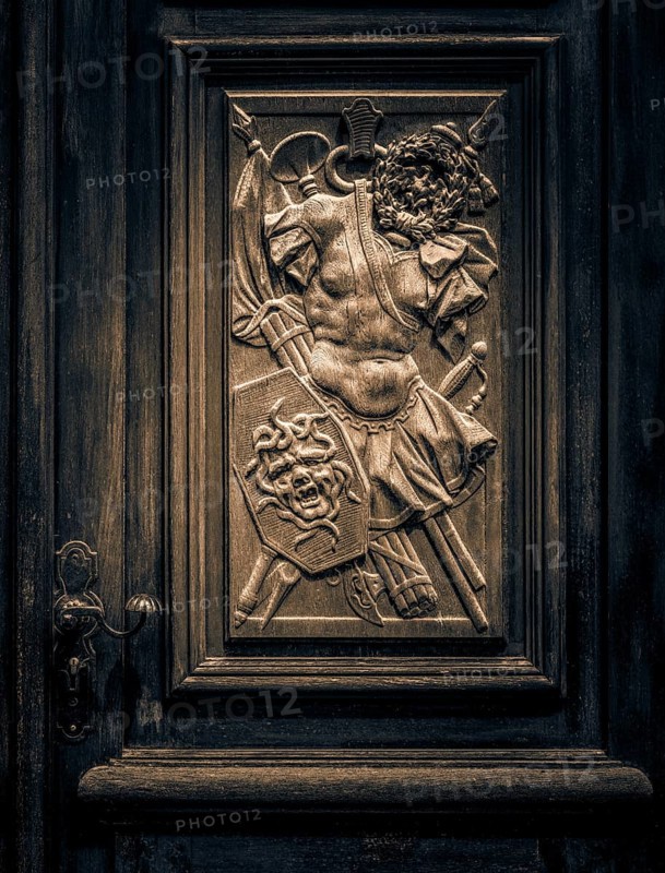 Historic inlays on the doors of the German Historical Museum, Berlin, Germany, Europe