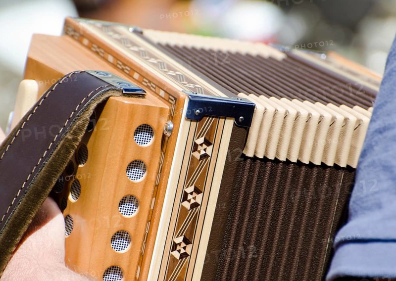 Man Playing on an Accordion