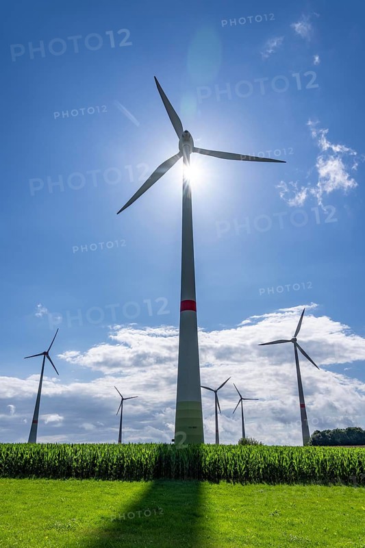 Wind farm near Radlinghausen, part of the town of Brilon, North Rhine-Westphalia, Germany, Europe