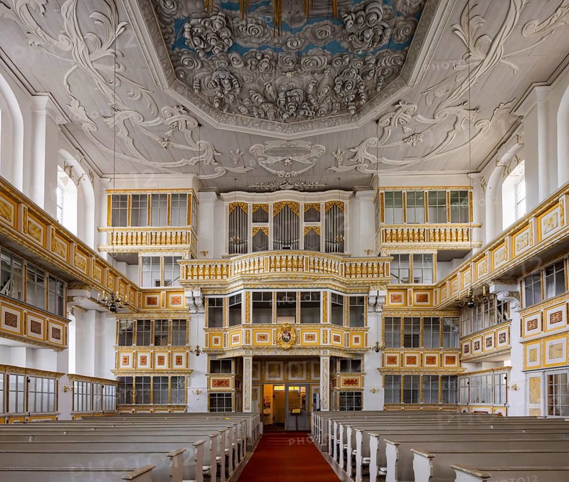 Schwarzenberg/Erzgeb. The Protestant-Lutheran St George's Church is a baroque hall church from 1699, Schwarzenberg, Schwarzenberg, Saxony, Germany, Europe