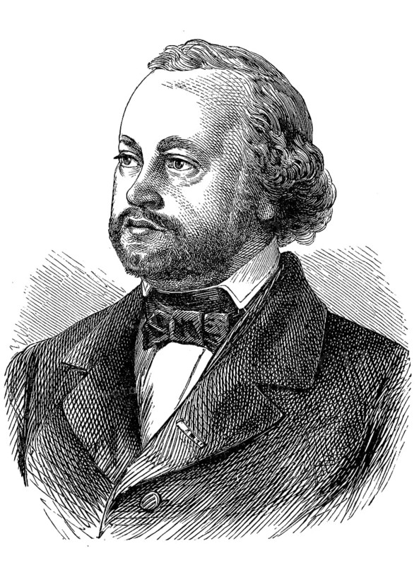 Wolfgang Robert Griepenkerl, 4 May 1810, 16 October 1868, a German playwright, narrator and art critic, Historical, digital reproduction of an original 19th century work