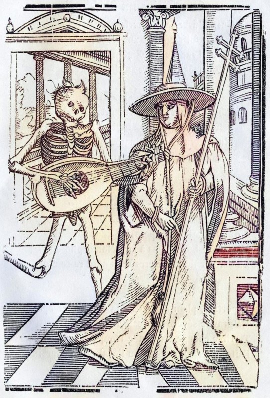 Der Tod kommt zum Kardinal Aus Der Todten Tanz, erschienen in Basel 1843, Death comes to the Cardinal From Der Todten Tanz or The Dance of Death published Basel 1843, Historic, digitally restored reproduction from a 19th century original, Record date not stated