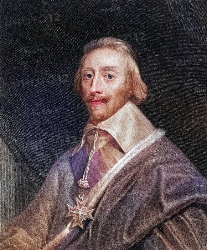 Armand Jean Du Plessis Cardinal and Duke of Richelieu, also known as the Red Eminence, 1585-1642, French clergyman, nobleman and statesman. From the book Gallery of Portraits, 1833, Historical, digitally restored reproduction from a 19th century original, Record date not stated