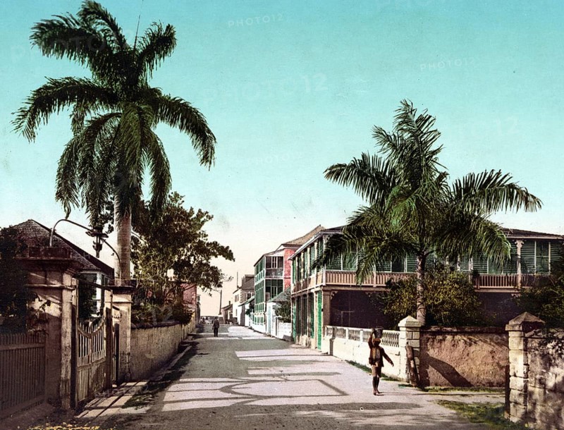 East Street, Nassau, Bahama Islands, digitally restored reproduction from a 19th century original, record date not stated, Bahama Islands, digitally restored reproduction from a 19th century original, record date not stated