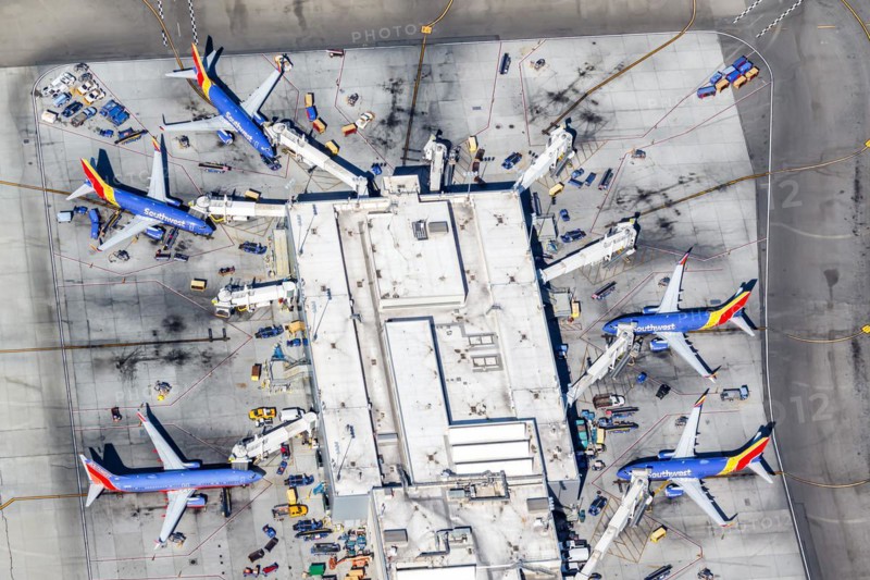 Boeing 737 aircraft of Southwest Airlines at Los Angeles Airport, USA, North America
