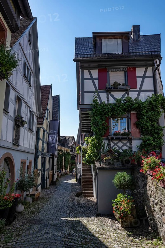 Altstadtgasse, Engelgasse, historic half-timbered buildings and sights in Gengenbach, Ortenaukreis, Baden-Württemberg, Germany, Europe