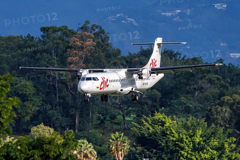 A Clic ATR 72-600 aircraft with registration HK-5322 at Enrique Olaya Herrera Airport in Medellin, Colombia, South America