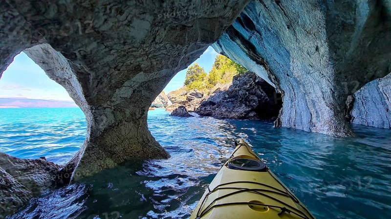 Capillas de Marmol in Lago General Carrera in Patagonia on the Carretera austral, Patagonia, Chile, South America