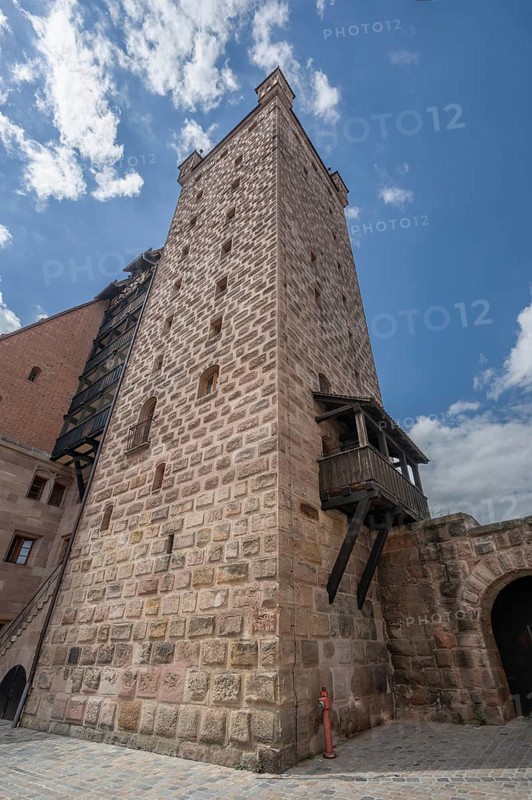 Luginsland Tower, built in 1377, highest tower of the Nuremberg Imperial Castle, Nuremberg, Middle Franconia, Bavaria, Germany, Europe