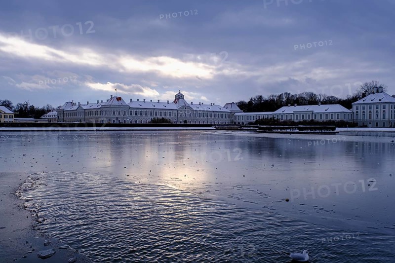 Nymphenburg Palace in winter, Munich, Upper Bavaria, Bavaria, Germany, Europe