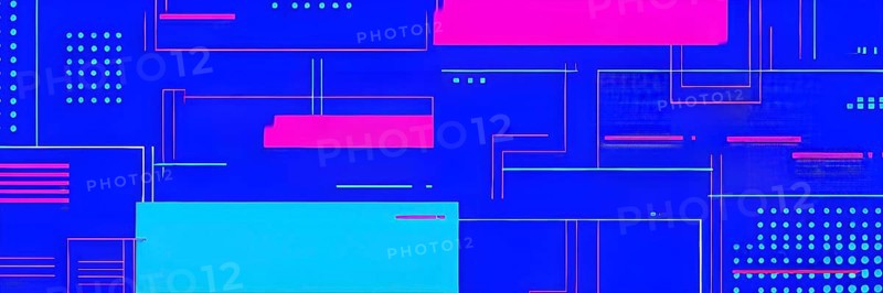 Abstract minimalist illustration theme in vibrant neon color accents symbolizing fun and ease, AI generated