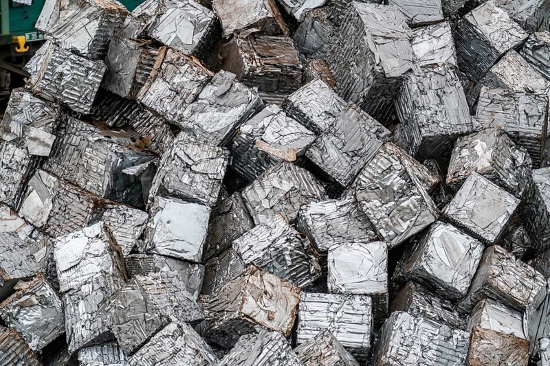 Duisburg-Ruhrort inland port, forwarding island, recycling of scrap metal, scrap metal, aluminium scrap, Duisburg, North Rhine-Westphalia, Germany, Europe
