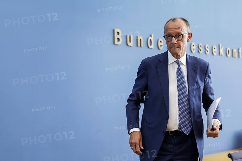 Friedrich Merz, CDU party chairman, at the Federal Press Conference on the consequences of Solingen. Berlin, 27.08.2024