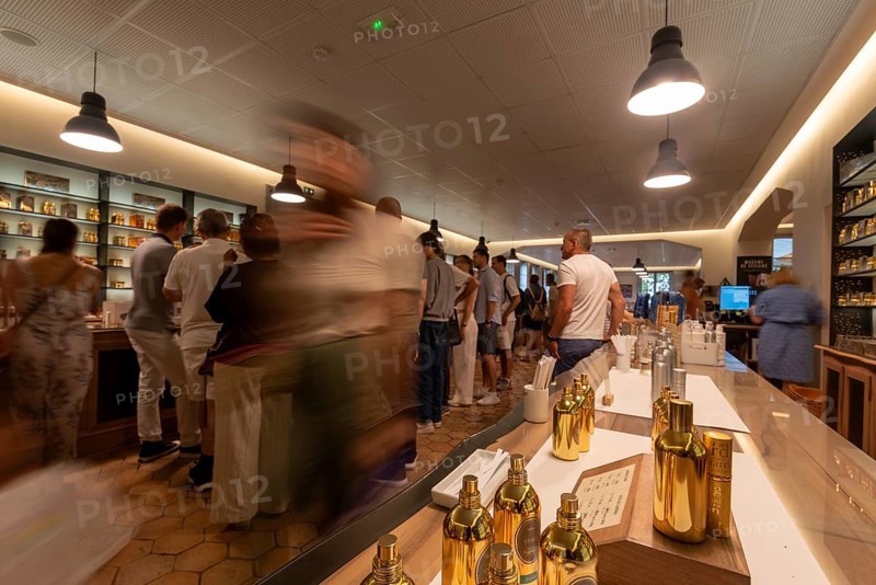 Tourists visit the Fragonard perfumery, Grasse is considered the world capital of perfume, Grasse, Département Alpes-Maritimes, France, Europe