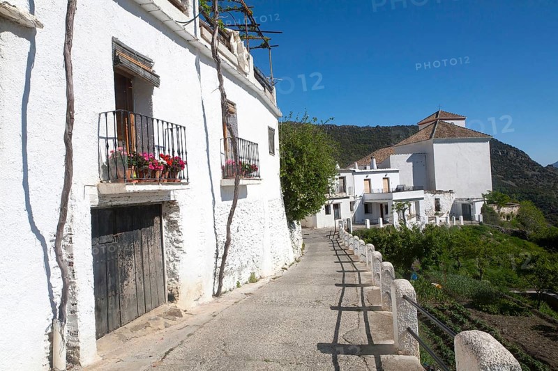 Houses in the village of Bubion, High Alpujarras, Sierra Nevada, Granada province, Spain, Europe