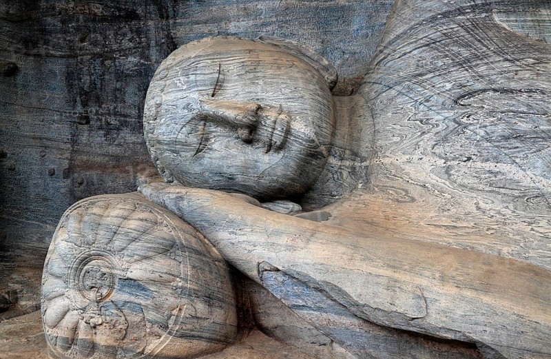 Buddha statue figure, Gal Viharaya, UNESCO World Heritage Site, the ancient city of Polonnaruwa, Sri Lanka, Asia