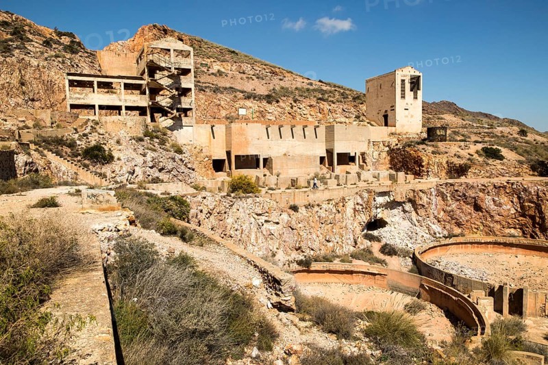 Old gold mine buildings, Rodalquilar, Cabo de Gata natural park, Almeria, Spain, Europe