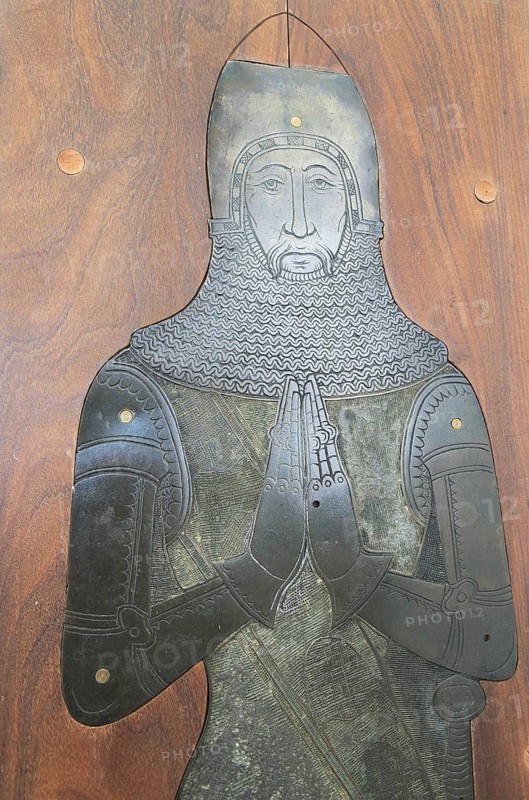 Brass memorial Sir John Wingfield circa 1389, church of Saint Mary, Letheringham, Suffolk, England, UK