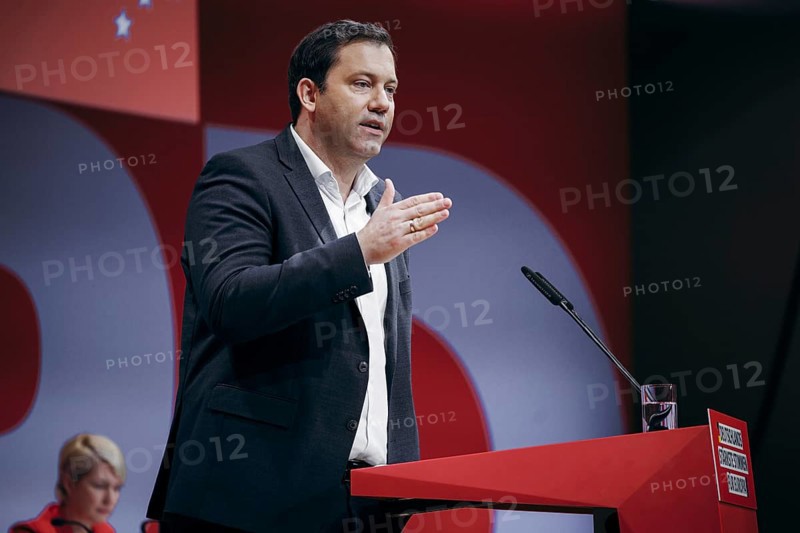 Lars Klingbeil, Federal Chairman of the SPD, recorded at the European Delegates' Conference of the Social Democratic Party of Germany in Berlin, 28 January 2024